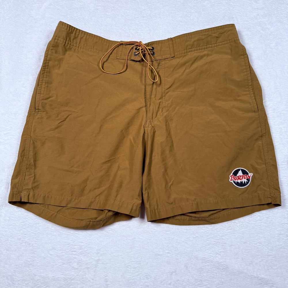 Burton‎ Shorts Mens 34 Brown Creekside Swim Trunks Lined Drawstring Pockets